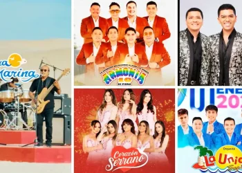 portadas de diferentes agrupaciones cumbia de peru
